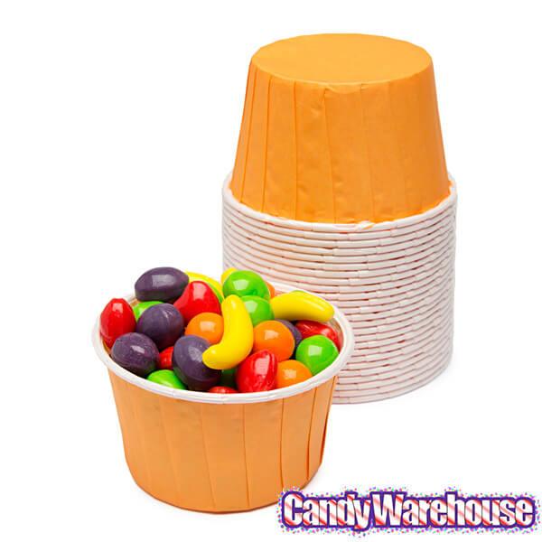 Paper 4-Ounce Candy Cups - Orange: 25-Piece Pack - Candy Warehouse