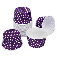 Paper 4-Ounce Candy Cups - Purple Polka Dots: 25-Piece Pack - Candy Warehouse