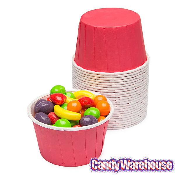 Paper 4-Ounce Candy Cups - Red: 25-Piece Pack - Candy Warehouse