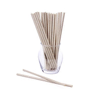 Paper 7.75-Inch Drinking Straws - Grey Chevron Stripes: 25-Piece Pack - Candy Warehouse