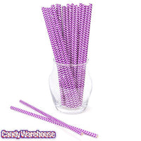 Paper 7.75-Inch Drinking Straws - Lavender Chevron Stripes: 25-Piece Pack - Candy Warehouse