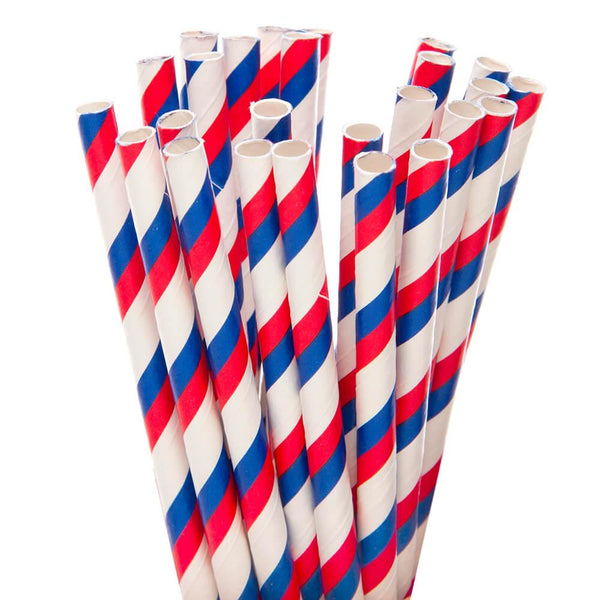 Paper Straws - Red & Green Stripes - 20cm - Pack Of 25 : The Whisky Exchange
