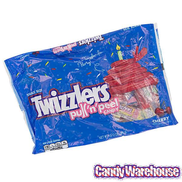 Party Twizzlers Cherry Pull-n-Peel Licorice Twists: 20-Piece Bag - Candy Warehouse