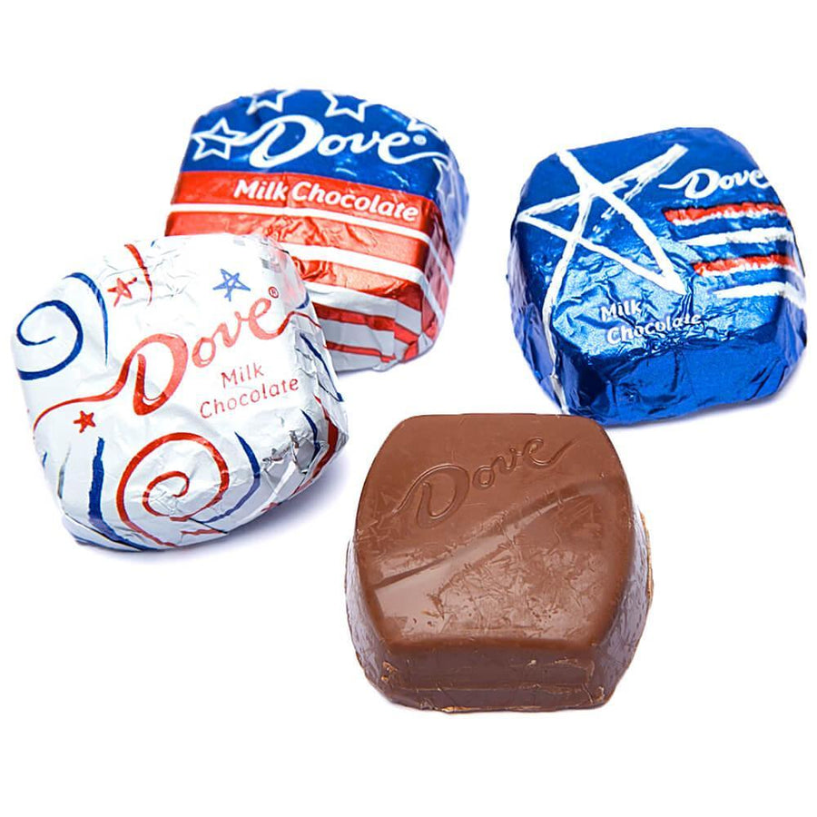 Patriotic USA Dove Milk Chocolate Squares: 30-Piece Bag - Candy Warehouse