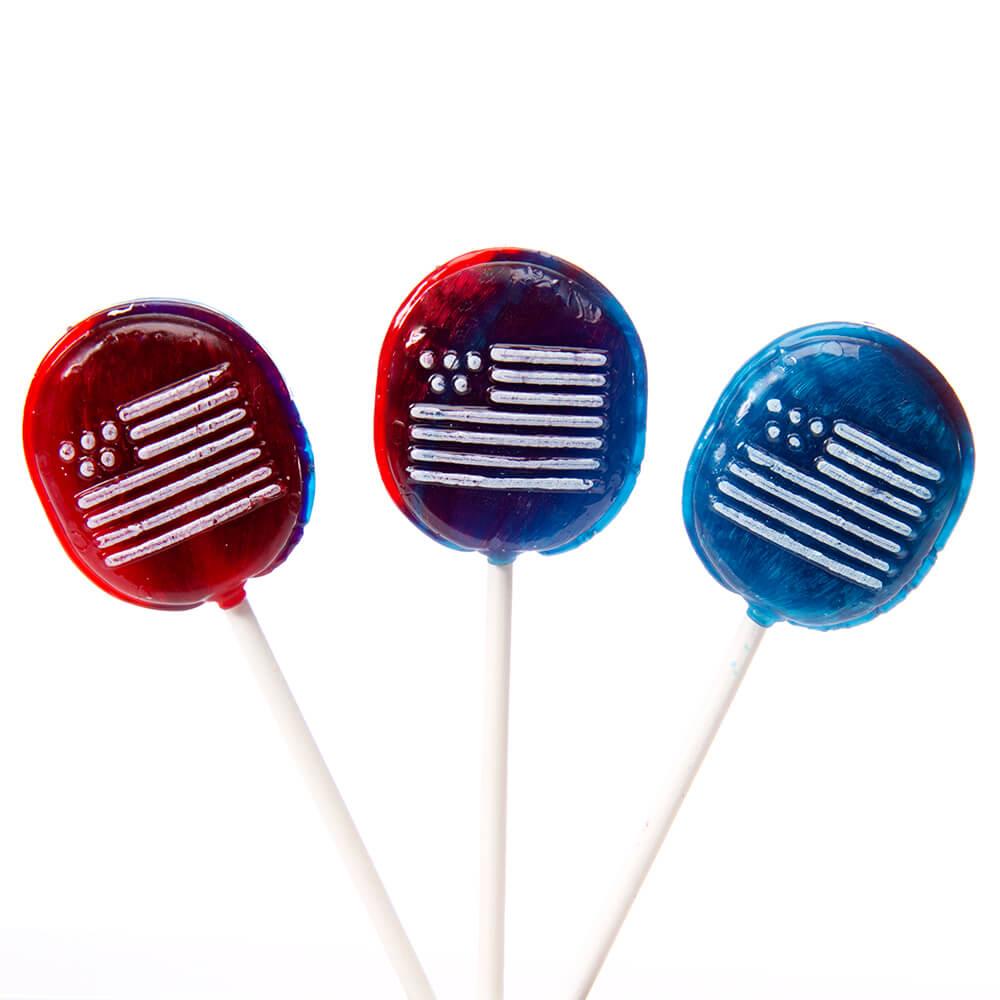 Patriotic USA Flag Charms Sweet Pops: 15-Piece Bag - Candy Warehouse