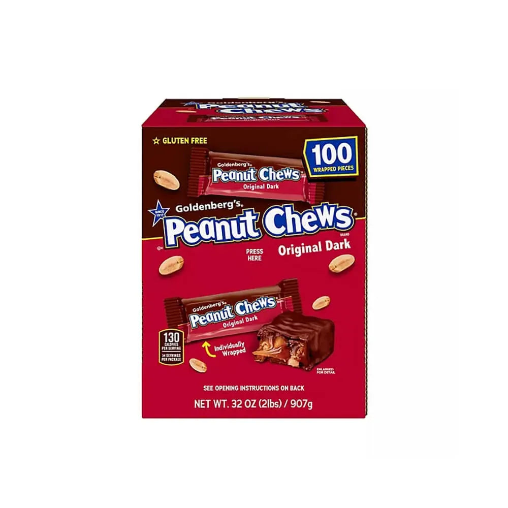 Peanut Chews Mini Size Candy Bars - Original Dark: 100-Piece Box ...