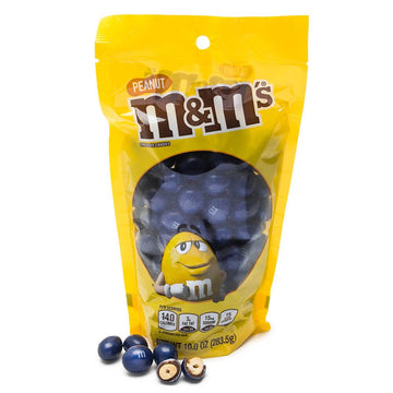 Peanut M&M's Milk Chocolate Candy - Dark Blue: 10-Ounce Bag - Candy Warehouse