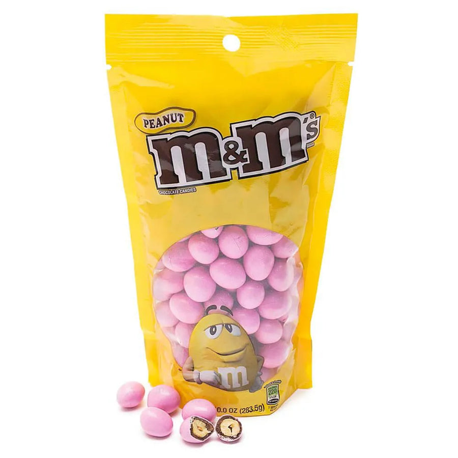 Peanut M&M's Milk Chocolate Candy - Pink: 10-Ounce Bag | Candy Warehouse
