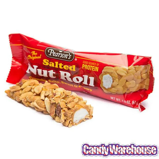 Pearson's Salted Nut Roll Candy Bars 24Piece Box Candy Warehouse