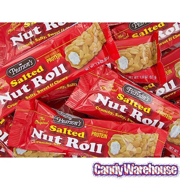Pearson's Salted Nut Roll Candy Bars 24Piece Box Candy Warehouse
