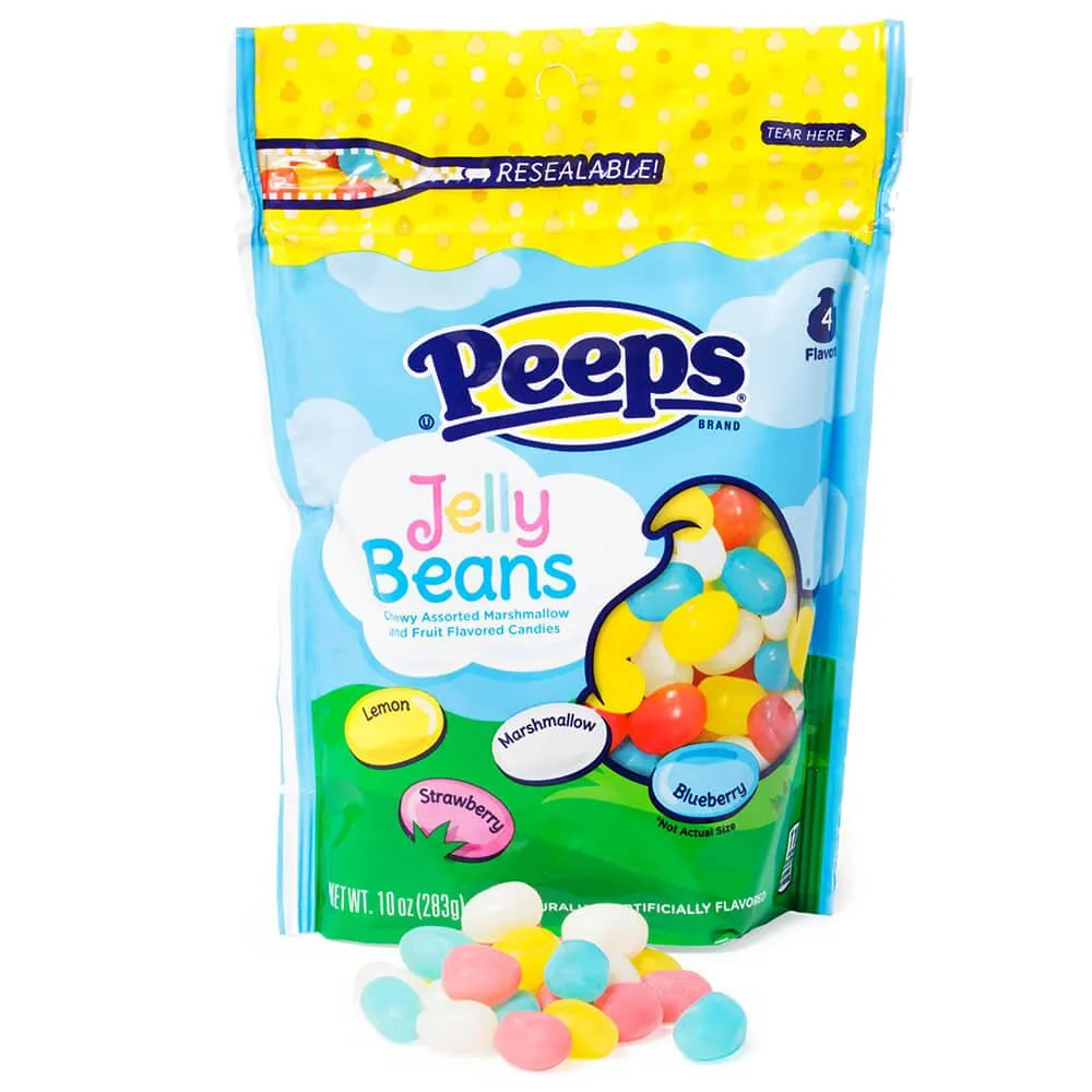 Peeps Assorted Flavored Jelly Beans 10Ounce Bags 8 Piece Box Candy Warehouse