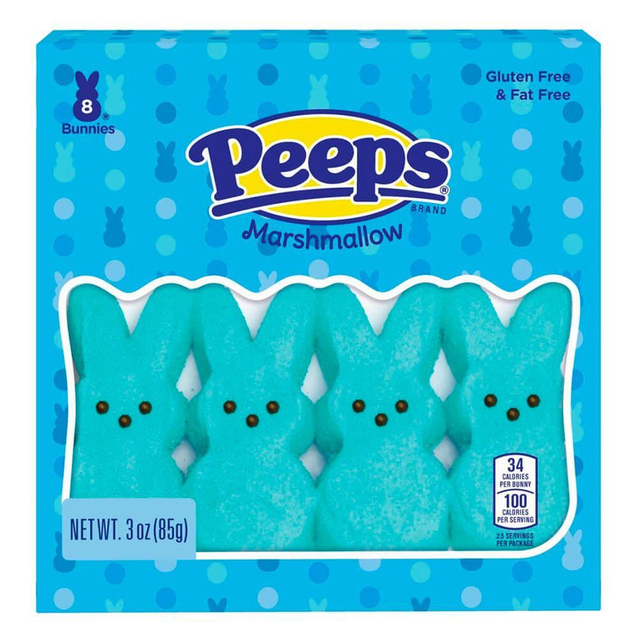 Peeps Marshmallow Candy Bunnies - Blue: 8-Piece Pack - Candy Warehouse