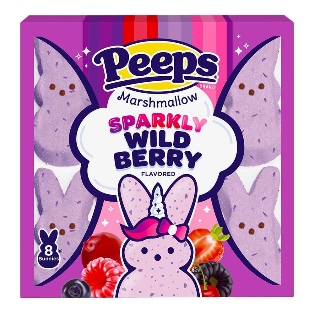 Peeps Marshmallow Candy Bunnies - Sparkly Wildberry: 8-Piece Pack - Candy Warehouse