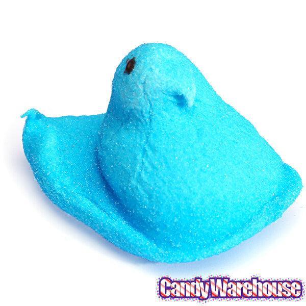 Peeps Marshmallow Chicks Candy - Blue: 10-Piece Pack - Candy Warehouse