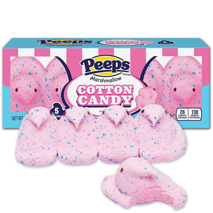 Peeps Marshmallow Chicks Candy - Cotton Candy: 5-Piece Pack - Candy Warehouse
