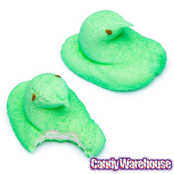 Peeps Marshmallow Chicks Candy - Green: 10-Piece Pack - Candy Warehouse