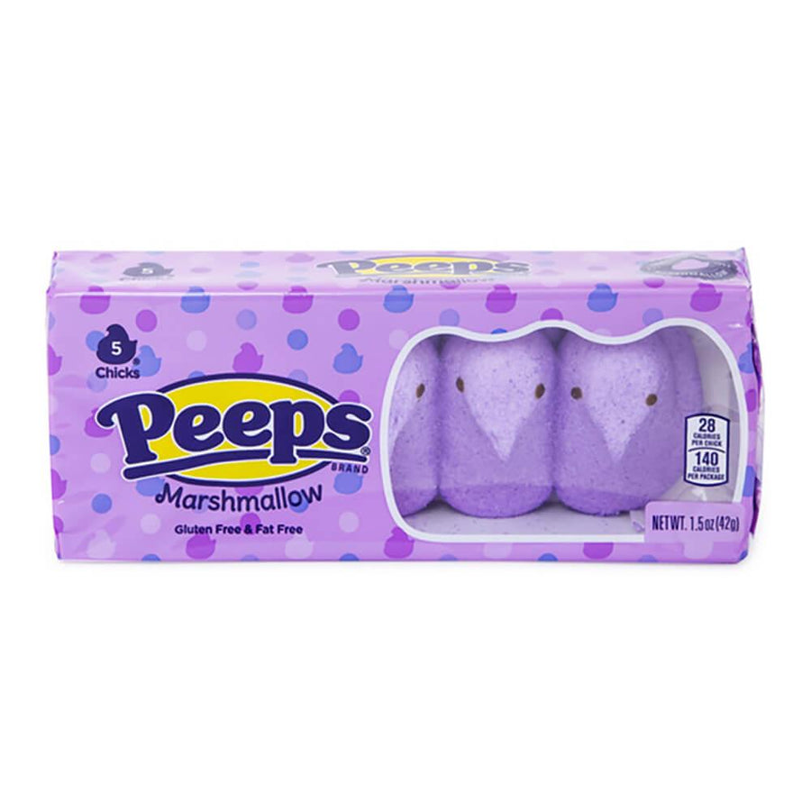 Peeps Marshmallow Chicks Candy - Lavender: 5-Piece Pack - Candy Warehouse
