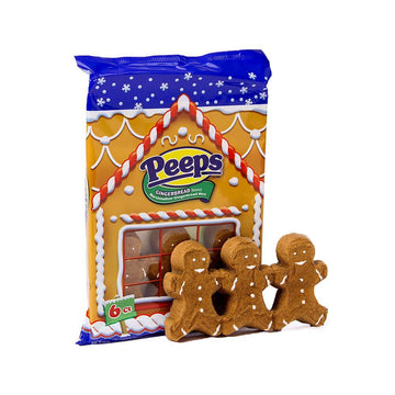 Peeps Marshmallow Gingerbread Men Candy 6-Packs: 12-Piece Case - Candy Warehouse