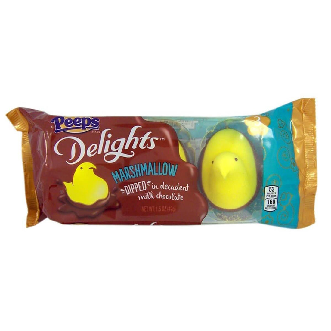 Peeps Milk Chocolate Dipped Marshmallow Chicks: 3-Piece Pack - Candy Warehouse