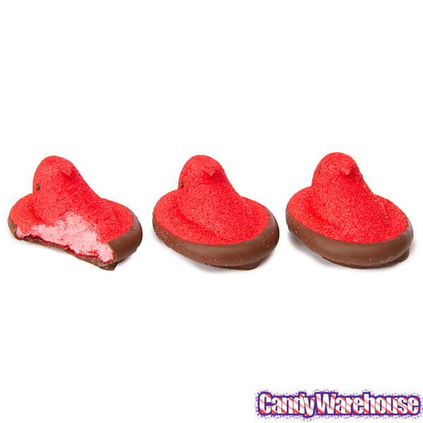 Peeps Milk Chocolate Dipped Valentine Marshmallow Chicks: 3-Piece Pack - Candy Warehouse