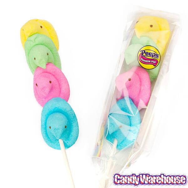 Peeps Rainbow Marshmallow Chicks Pops: 28-Piece Box - Candy Warehouse