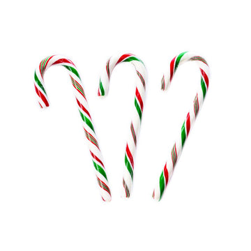 Peppermint 3-Color Candy Canes: 50-Piece Box - Candy Warehouse