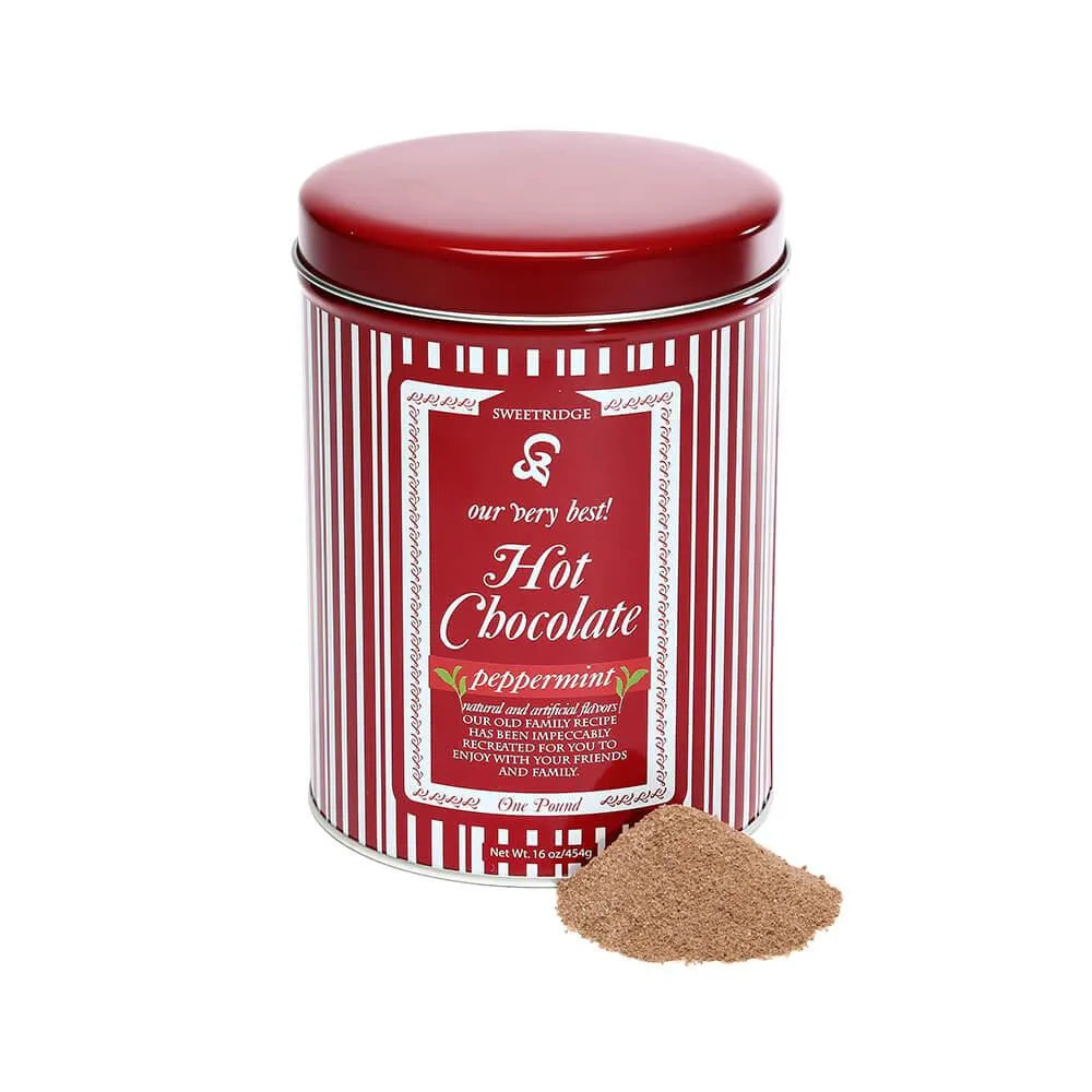 Peppermint Hot Chocolate Powder 16Ounce Tin Candy Warehouse