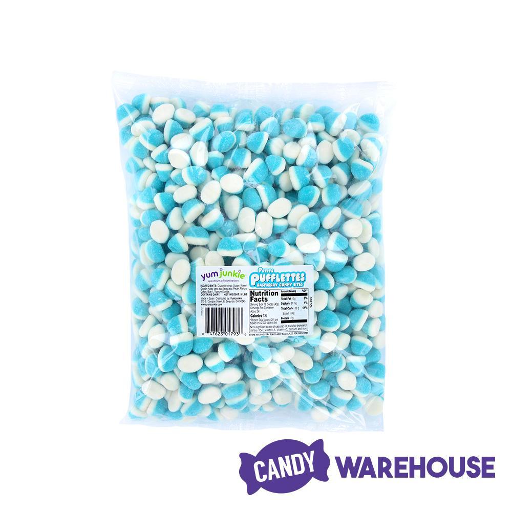 Petite Pufflettes Gummy Bites - Blue Raspberry: 5LB Bag - Candy Warehouse