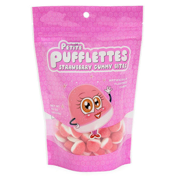Petite Pufflettes Gummy Bites - Strawberry: 16-Ounce Bag - Candy Warehouse
