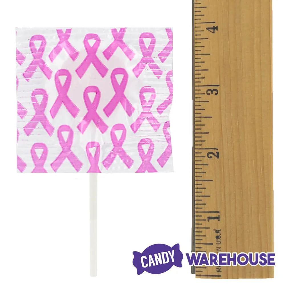 Pink Awareness Ribbon Lollipops: 55-Piece Bag | Candy Warehouse