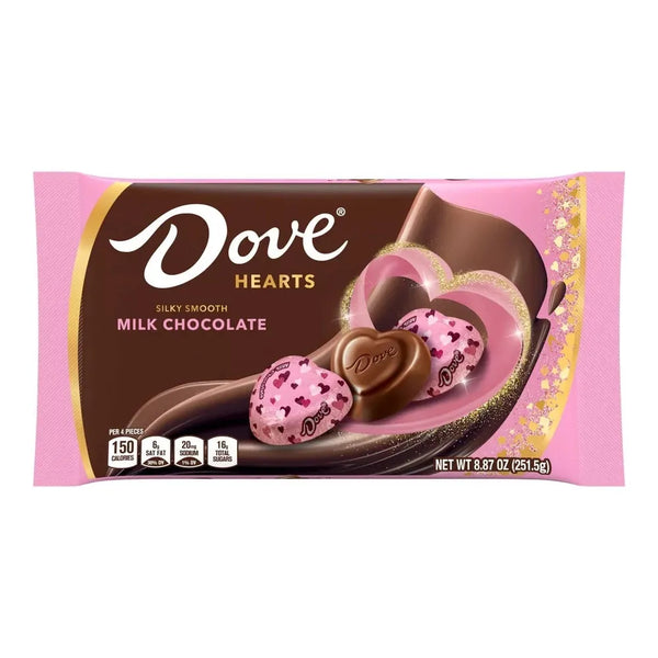  バード　 Dove Pink Foiled Dove Milk Chocolate Hearts: 35-Piece Bag – Candy Warehouse