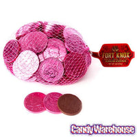 Pink Foiled Milk Chocolate Coins: 1LB Bag - Candy Warehouse
