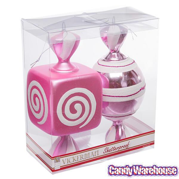 Pink Large Candy Ornaments - 8 Inch: 2-Piece Box - Candy Warehouse