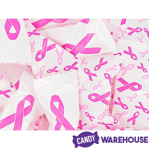 Pink Ribbon Breast Cancer Awareness Wrapped Butter Mint Creams: 300-Piece Case - Candy Warehouse