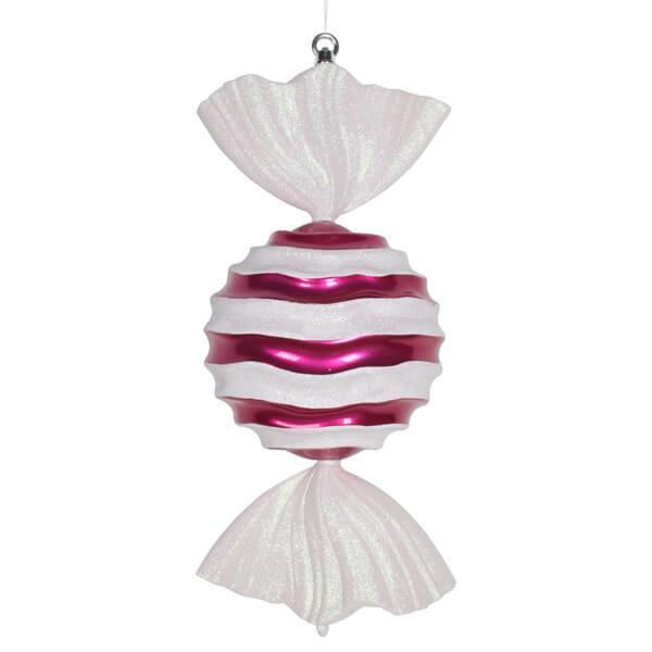 Pink Stripe Wave Candy Ornament - 18.5 Inch - Candy Warehouse