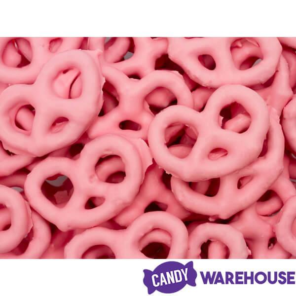 Pink Yogurt Covered Mini Pretzels: 9-Ounce Tub - Candy Warehouse