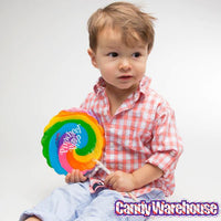 Pinwheel Pop 12-Ounce Psychedelic Swirl Suckers - Rainbow: 2-Piece Box - Candy Warehouse