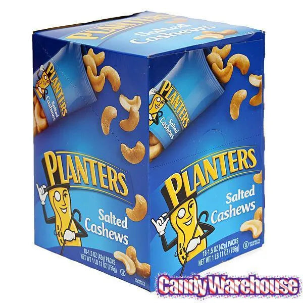 Planters Salted Cashews 1.5Ounce Bags 18Piece Box Candy Warehouse