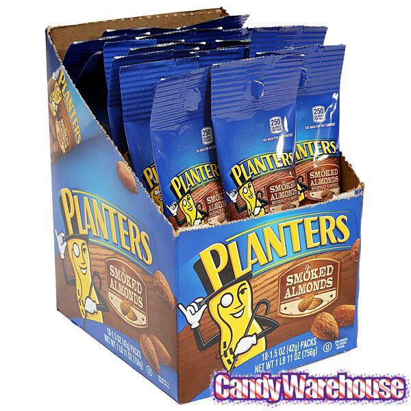 Planters Smoked Almonds 1.5-Ounce Bags: 18-Piece Box - Candy Warehouse