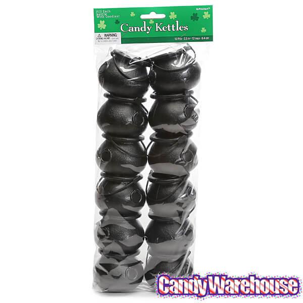 Plastic 2-Inch Black Kettles: 12-Piece Pack - Candy Warehouse