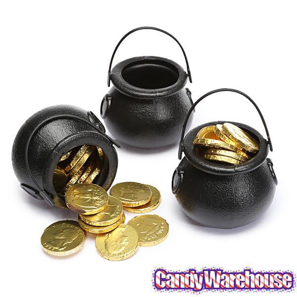Plastic 2-Inch Black Kettles: 12-Piece Pack - Candy Warehouse