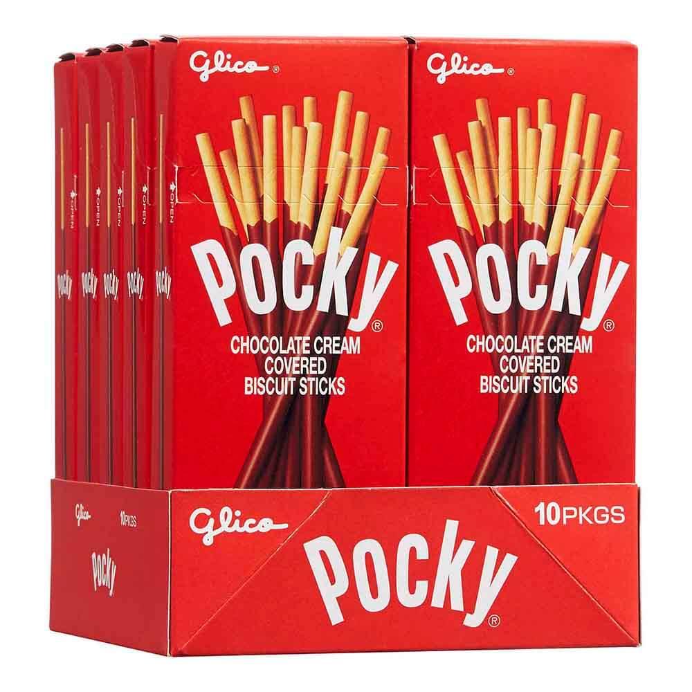 Pocky - Chocolate Cream Covered Biscuit Sticks Packs: 10-Piece Box