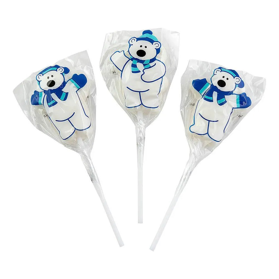 Polar Bear Lollipops: 12-Piece Box | Candy Warehouse
