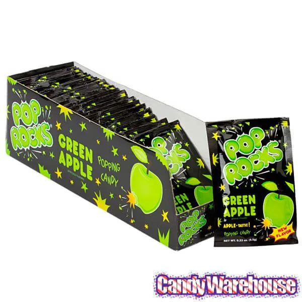Pop Rocks Candy Packs - Green Apple: 24-Piece Box – Candy Warehouse