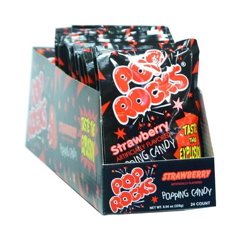 Pop Rocks Candy Packs - Strawberry: 24-Piece Box - Candy Warehouse