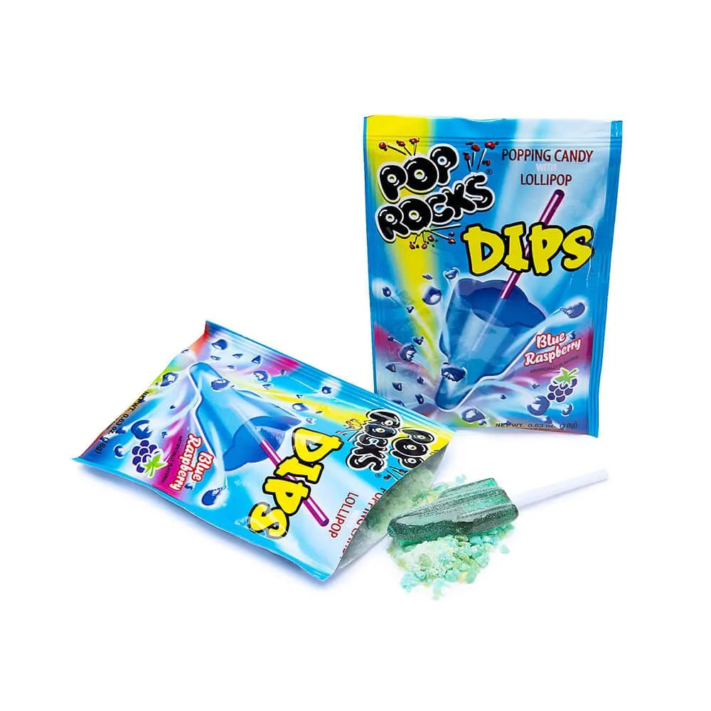 Blue Raspberry Candy Rocks Pillows Pop Rocks Dips Candy Packs - Blue Raspberry: 18-Piece Box | Candy Warehouse