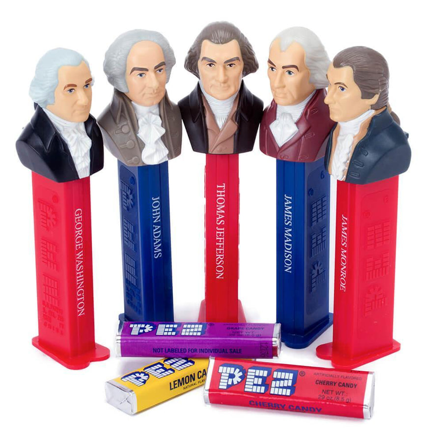Presidents 1789-1825 PEZ Candy Dispensers: 5-Piece Gift Box - Candy Warehouse