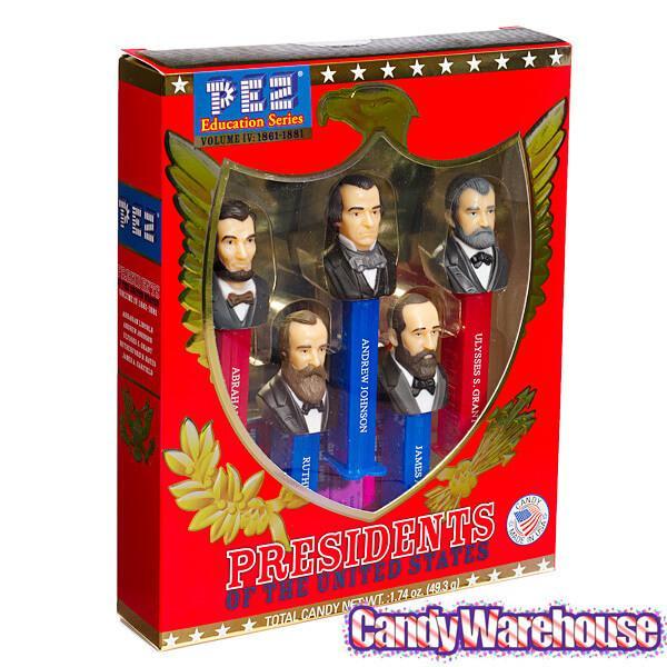 Presidents 1861-1881 PEZ Candy Dispensers: 5-Piece Gift Box - Candy Warehouse