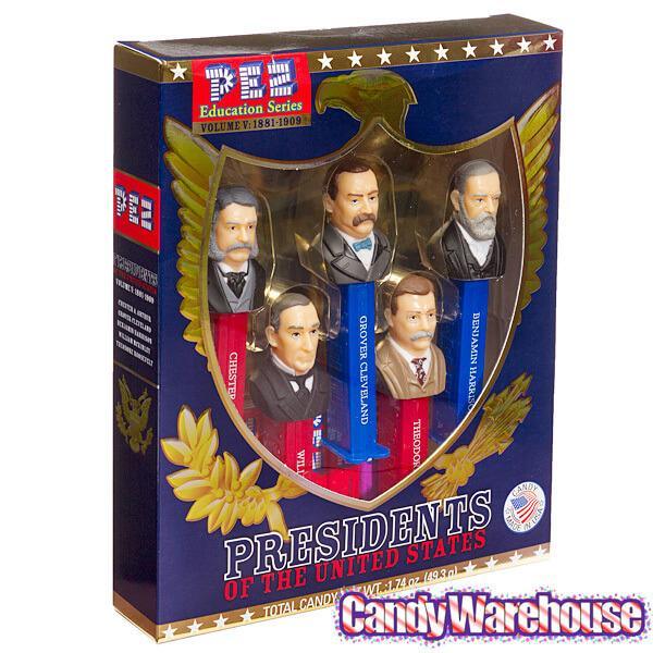 Presidents 1881-1909 PEZ Candy Dispensers: 5-Piece Gift Box - Candy Warehouse