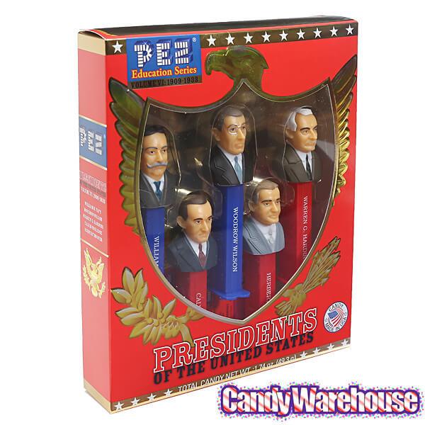 Presidents 1909-1933 PEZ Candy Dispensers: 5-Piece Gift Box - Candy Warehouse